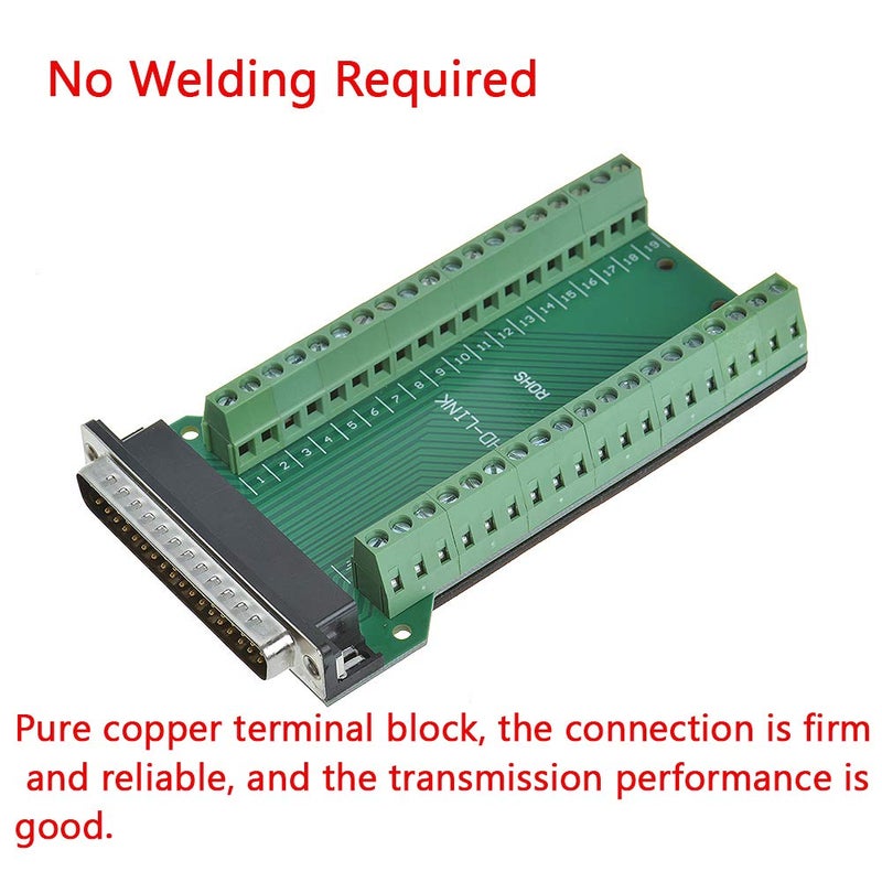 ANMBEST DB37 Solderless RS232 D-SUB Serial to 37-pin Port Terminal Male Adapter Connector Breakout Board - Image 3